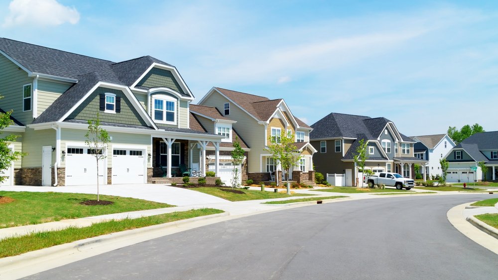 Homes along a quiet residential street